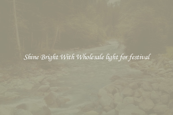 Shine Bright With Wholesale light for festival
