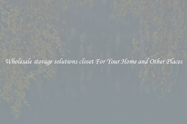 Wholesale storage solutions closet For Your Home and Other Places