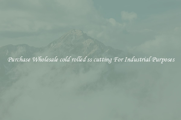 Purchase Wholesale cold rolled ss cutting For Industrial Purposes