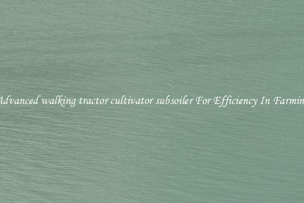 Advanced walking tractor cultivator subsoiler For Efficiency In Farming
