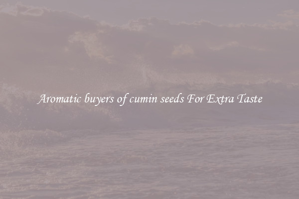 Aromatic buyers of cumin seeds For Extra Taste