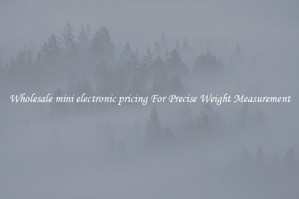 Wholesale mini electronic pricing For Precise Weight Measurement